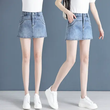 歌姿伊时尚牛仔裙裤女夏季宽松显瘦假两件短裤今年流行热裤外穿潮图片