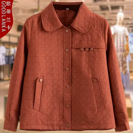 40-50岁中年胖妈妈春秋开衫夹克女2023新款时尚大码翻领休闲外套商品大图