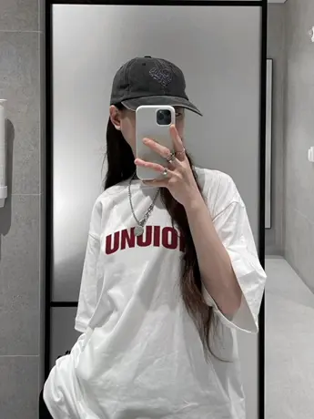 白色女士仿棉短袖t恤2023新款胖mm夏季今年流行漂亮洋气减龄上衣商品大图