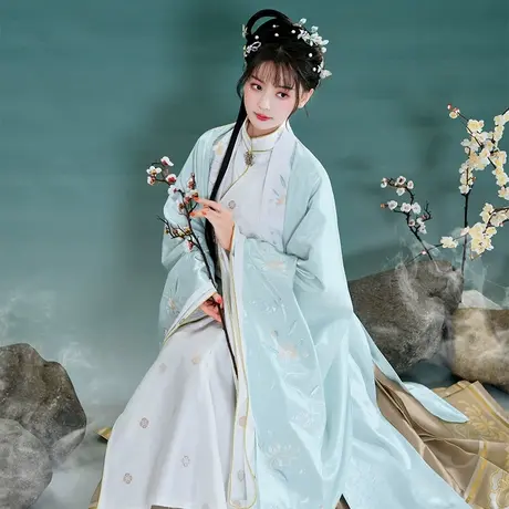 清韵 如梦霓裳原创汉服女明制立领袄裙织金马面裙披风春秋季新款图片