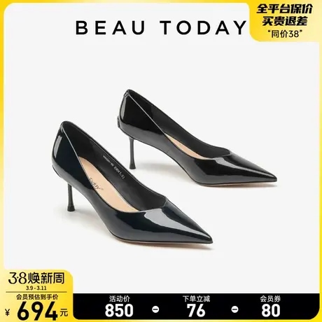 BeauToday婚鞋女2024新款春夏新娘鞋秀禾BT尖头法式高跟鞋单鞋女图片