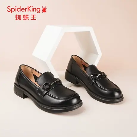 SPIDER KING/蜘蛛王乐福鞋女真皮2024春商场新款皮鞋英伦风jk百搭图片