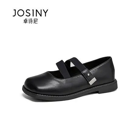 卓诗尼方头日系软底单鞋2023秋季新款甜美芭蕾风ins平底休闲女鞋商品大图