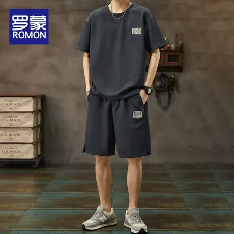 罗蒙运动套装男夏季速干跑步短裤衣服健身服速干衣运动服套装男士图片
