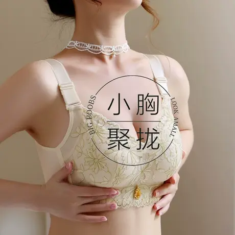 内衣女无钢圈2022年新款爆款平胸小胸聚拢收副乳防下垂专用文胸罩图片
