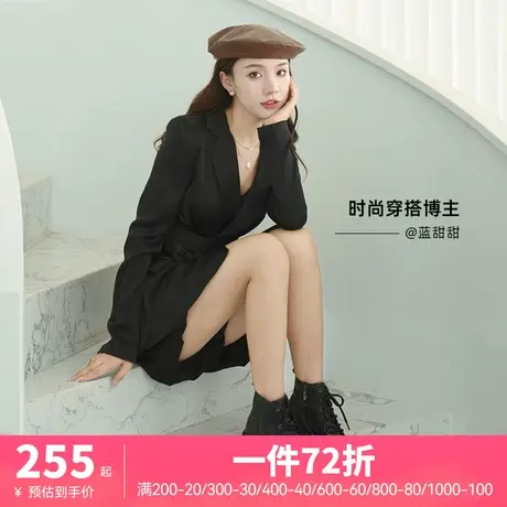 骆驼短靴女2024秋冬新款真皮厚底粗跟雪地靴棕色机车靴子女马丁靴图片