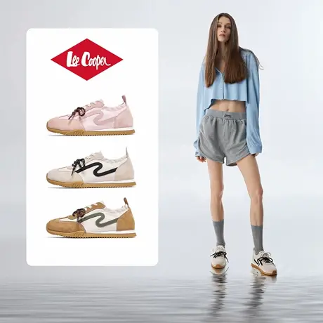 LeeCooper【润感鞋】芭蕾德训鞋女2025新款夏透气内增高女鞋板鞋图片