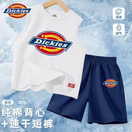 Dickies童装男童套装夏季男孩篮球运动速干裤子儿童纯棉训练背心A商品大图