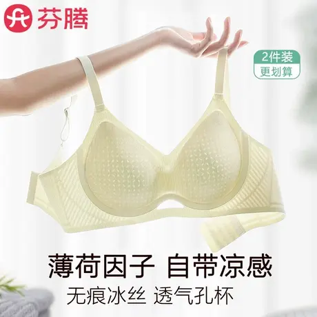 芬腾内衣女夏季薄款小胸聚拢美背收副乳防下垂新款冰丝无痕文胸罩商品大图