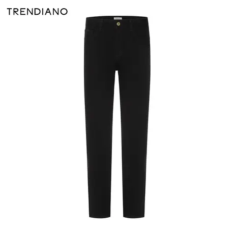 TRENDIANO官方复古贴标绵羊毛弹力修身牛仔裤男潮2023新款冬季商品大图