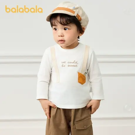巴拉巴拉童装T恤男童2025新款秋装宝宝圆领婴幼儿长袖假两件上衣商品大图