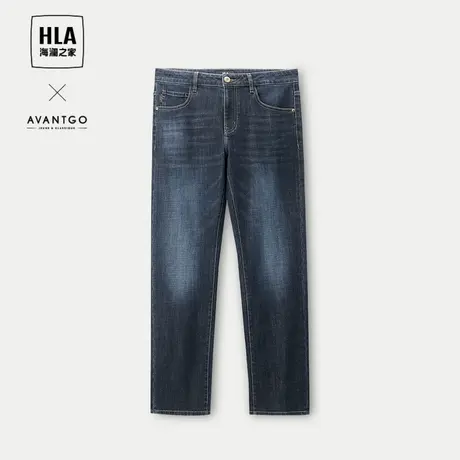 HLA/海澜之家轻商务牛仔裤秋季新休闲口袋直筒易打理水洗裤子男商品大图