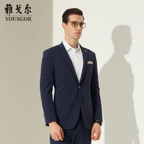雅戈尔奥莱 商场同款男士西服秋季新款官方弹力修身藏青西装外套商品大图