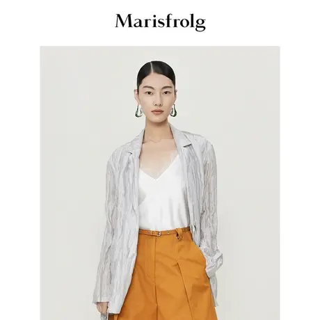 【商场同款】玛丝菲尔西装夏季新款桑蚕丝肌理感轻薄西装外套女商品大图