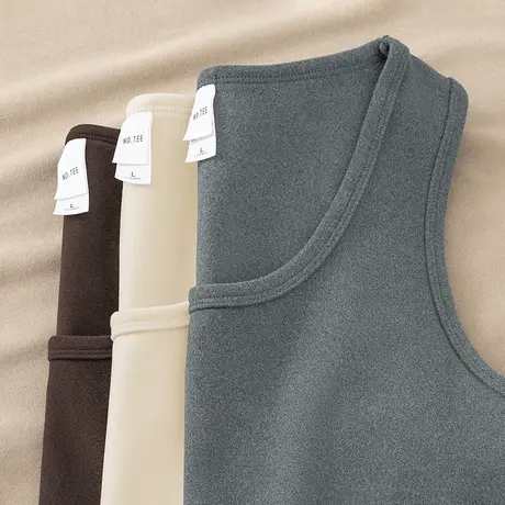 300g重磅德绒打底背心男秋冬保暖健身跨栏运动坎肩双面绒无袖吊带商品大图