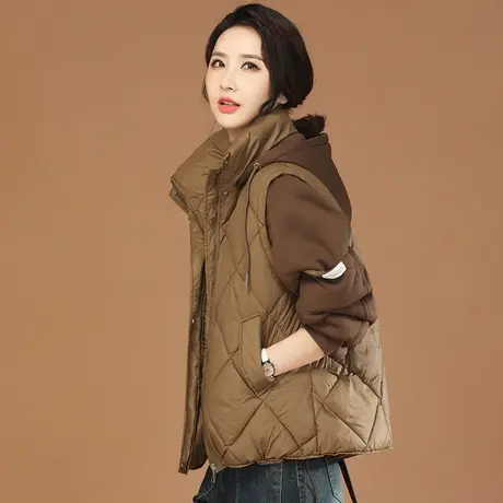 韩潮袭人连帽假两件棉衣棉服女冬季新款棒球服棉袄加厚外套面包服图片