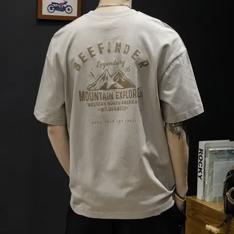 短袖t恤男士半袖夏季宽松大码男装体恤男纯棉胖子加肥加大男款夏商品大图