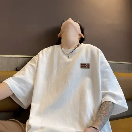 美式纯棉oversize260g重磅t恤男款短袖潮牌夏季高街半袖潮流衣服商品大图