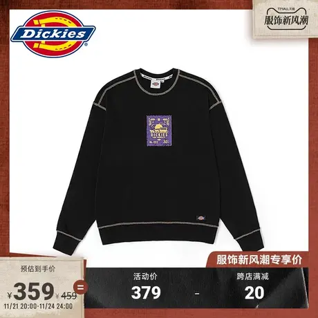 Dickies 春夏圆领印花毛圈美式卫衣 休闲运动男女情侣宽松商品大图