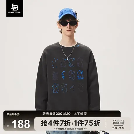 Lilbetter男士卫衣秋冬季外套潮牌男装宽松上衣休闲加厚套头衫LB商品大图