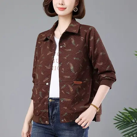 短款外套女春季新款大码女装宽松中老年妈妈百搭休闲洋气夹克上衣图片