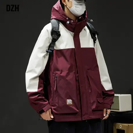 男士冲锋衣男款潮牌春季大码男装2024年新款美式高级感宽松夹克潮商品大图