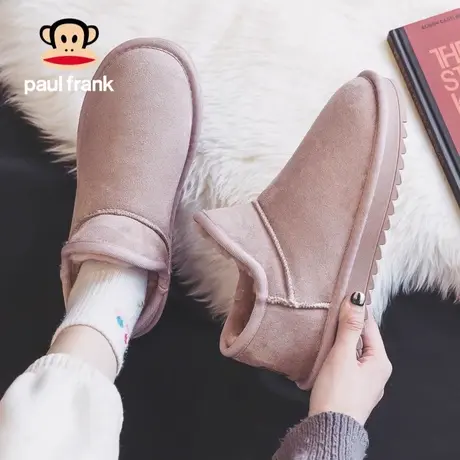 大嘴猴女鞋冬季加绒雪地靴女款2023新款加厚棉鞋毛毛鞋短筒棉靴子商品大图