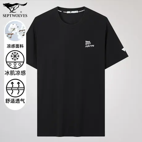 七匹狼狼族部落男士新款短袖圆领T恤青年时尚运动帅气百搭宽松潮图片