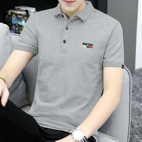 短袖t恤男士polo衫翻领有领商务潮流夏季保罗上衣服字母印花半袖商品大图