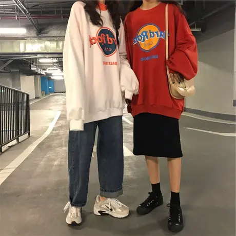 waitmore新款卫衣女2023春秋韩版薄款宽松bf慵懒风潮ins上衣外套商品大图