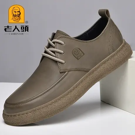 老人头皮鞋男真皮新款冬季商务休闲男鞋软底牛皮防滑厚底百搭鞋子图片