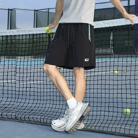 短裤男夏季2025新款休闲撞色拉链三分裤宽松潮牌美式运动潮牌中裤图片