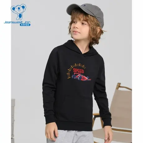 KD真维斯童装2025秋季新款男女童同款印花连帽长袖T恤卫衣图片