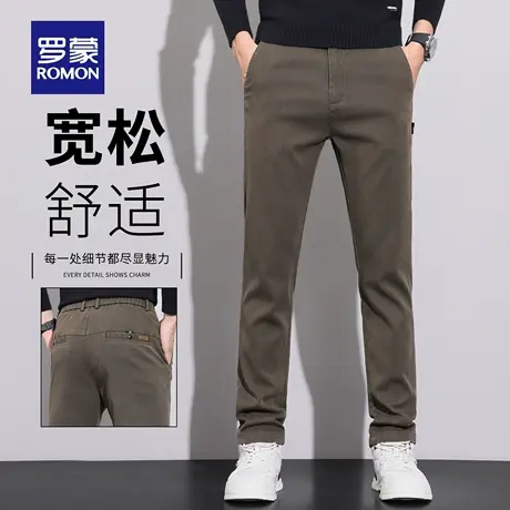 罗蒙免烫男士休闲裤2025新款春秋潮流修身直筒百搭商务长裤子N1Z商品大图