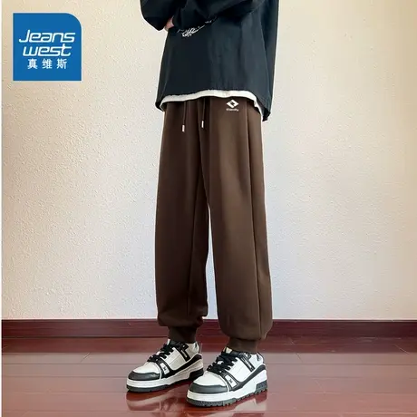 JR真维斯男式显瘦宽松束脚裤 2025秋季新品男款休闲长裤运动卫裤图片