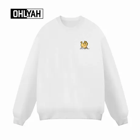Ohlyah品牌秋冬时尚卡通小马印花休闲卫衣男女款宽松白色纯棉长袖商品大图
