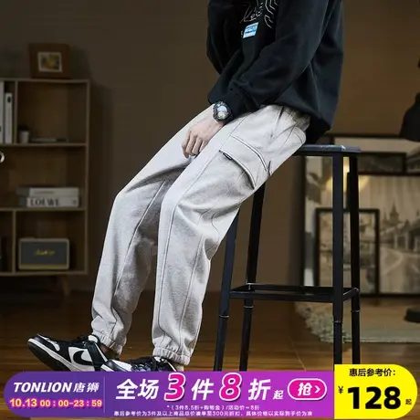 唐狮2023秋季新款运动裤男士束脚裤卫裤宽松休闲裤子男潮牌商品大图