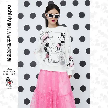【品牌甄选】迪士尼米奇系列欧时力卫衣新秋亮片印花时尚潮流休闲商品大图