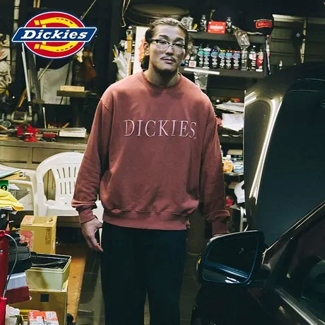 Dickies城市工装系列 Logo字母刺绣 背后印花 圆领美式卫衣图片