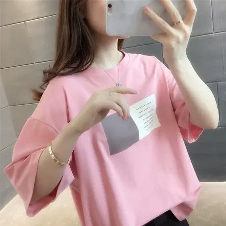夏季女装百搭短袖t恤夏装2023年新款宽松韩版上衣短款半袖体恤女图片