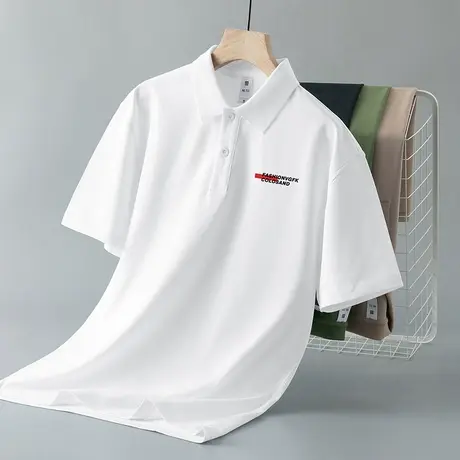 短袖t恤男装2024新款翻领polo衫冰丝凉感保罗有领半袖白色上衣服商品大图