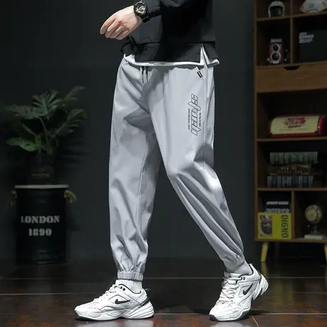 休闲裤子男夏季新款潮流宽松束脚九分运动裤青少年学生春秋款长裤商品大图