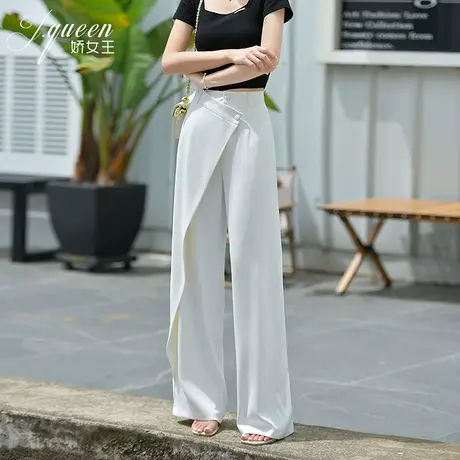阔腿裤女高腰垂感拖地裤夏季新款休闲设计感显瘦宽松直筒西装裤子商品大图