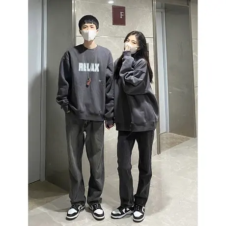 hiphop潮牌卫衣女冬大码加绒加厚上衣ins设计感情侣外套宽松上衣图片