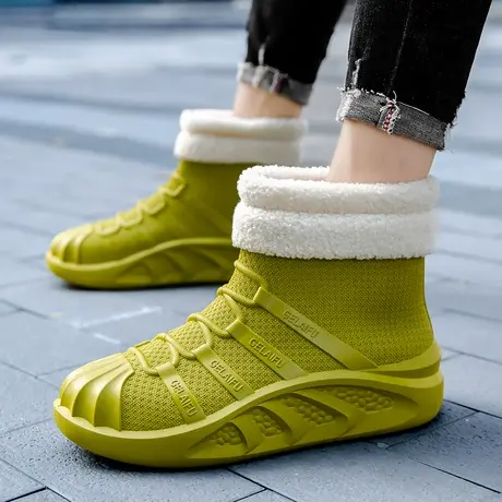 男士雨鞋冬季加绒保暖厨房工作劳保防水靴钓鱼胶鞋雨天防滑涉水鞋图片