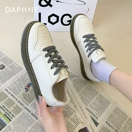 达芙妮女鞋小白鞋女春鞋子女2022新款百搭春季运动休闲板鞋帆布鞋商品大图