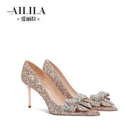 爱丽拉法式结婚鞋女2024新款春季禾秀主婚纱两穿新娘高跟鞋不累脚商品大图
