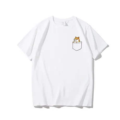 夏季卡通假口袋神烦狗t恤男女秋田犬精神污染学生纯棉短袖半袖图片