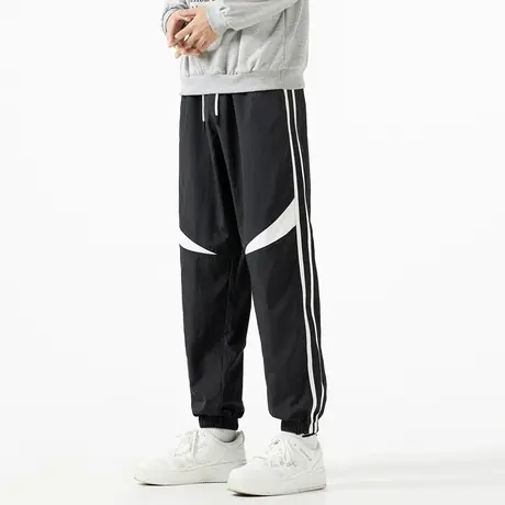 男士黑色大码裤子男束脚宽松春季2024新款休闲运动裤篮球裤哈伦裤商品大图