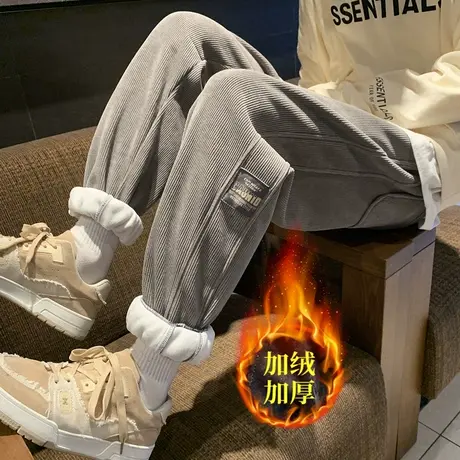美式重磅灯芯绒裤子男秋冬季加厚休闲裤潮牌ins百搭宽松束脚长裤商品大图
